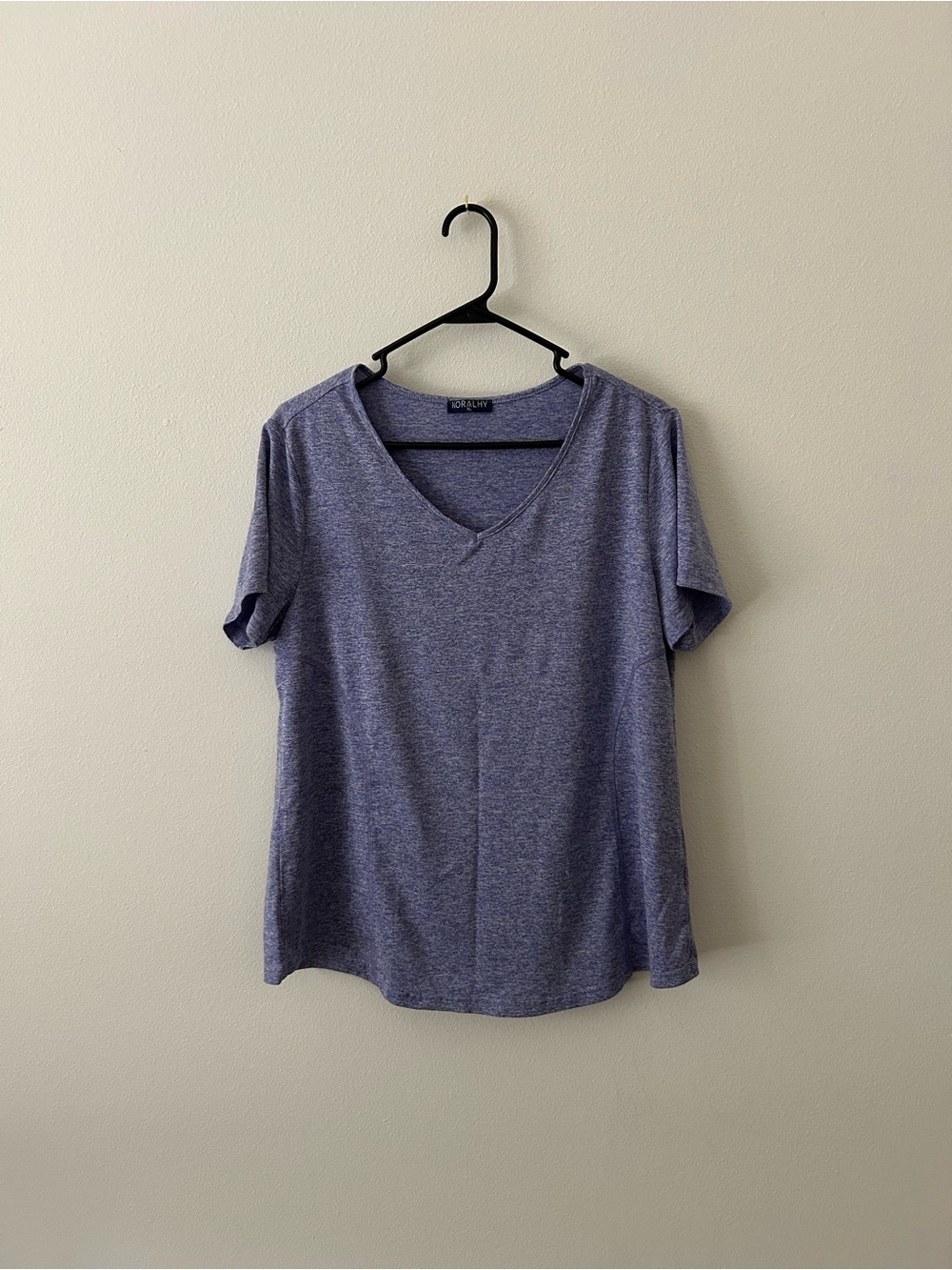 Koral Heathered Lavender V-Neck Short Sleeve Tee